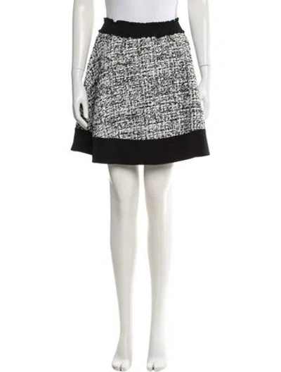 Pre-owned Sandro Tweed Pattern Knee-length Skirt In White