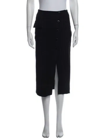 Pre-owned Sandro Tweed Pattern Midi Length Skirt In Black