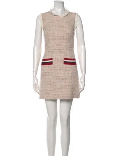 Pre-owned Sandro Tweed Pattern Mini Dress