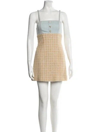 Pre-owned Sandro Tweed Pattern Mini Dress
