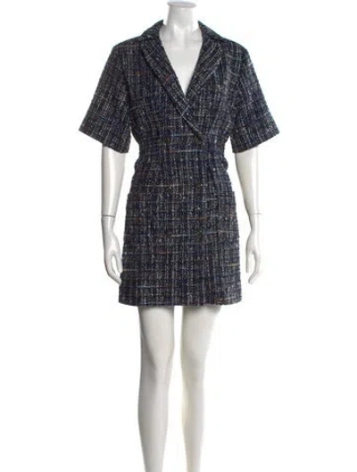 Pre-owned Sandro Tweed Pattern Mini Dress