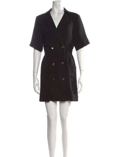 Pre-owned Sandro Tweed Pattern Mini Dress In Black