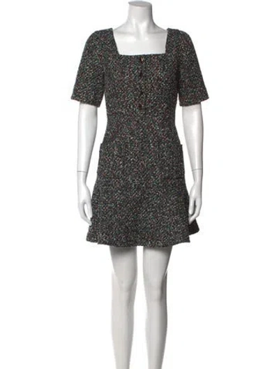 Pre-owned Sandro Tweed Pattern Mini Dress In Black/metallic