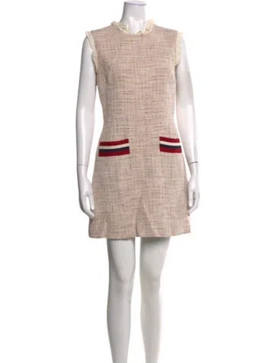 Pre-owned Sandro Tweed Pattern Mini Dress In Metallic/neutrals
