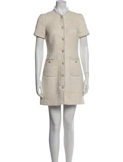 Pre-owned Sandro Tweed Pattern Mini Dress In Multi