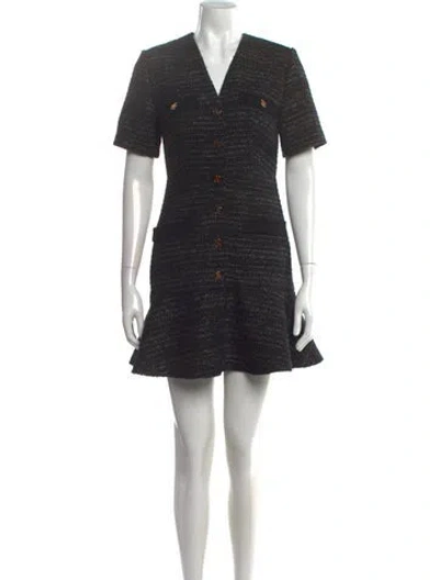 Pre-owned Sandro Tweed Pattern Mini Dress In Multi
