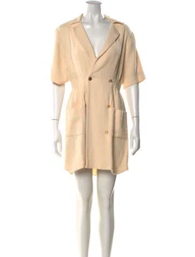 Pre-owned Sandro Tweed Pattern Mini Dress In Neutral