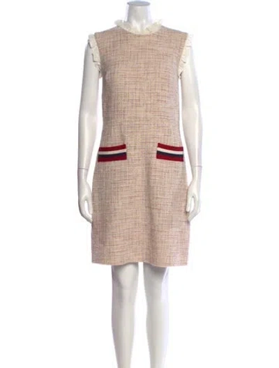 Pre-owned Sandro Tweed Pattern Mini Dress In Pink