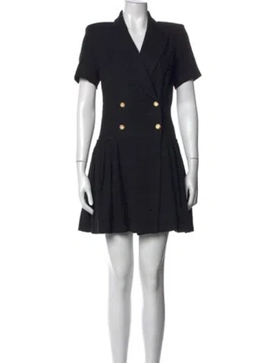 Pre-owned Sandro Tweed Pattern Mini Dress W/ Tags In Black