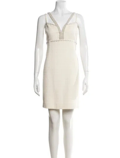 Pre-owned Sandro Tweed Pattern Mini Dress W/ Tags In Neutral