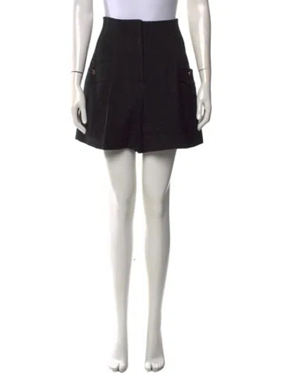 Pre-owned Sandro Tweed Pattern Mini Shorts In Black