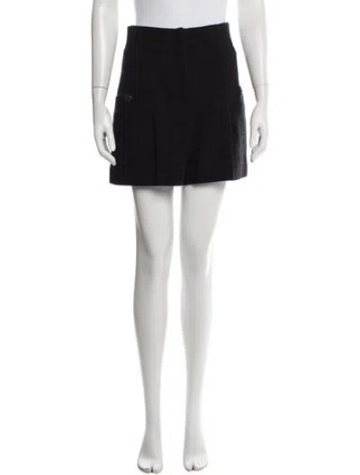 Pre-owned Sandro Tweed Pattern Mini Shorts In Black