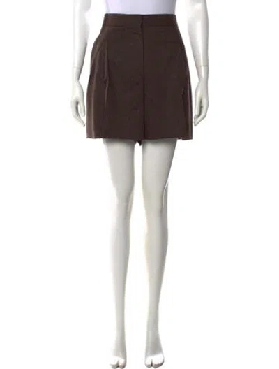 Pre-owned Sandro Tweed Pattern Mini Shorts In Brown