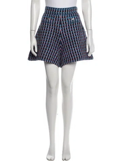 Pre-owned Sandro Tweed Pattern Mini Shorts In Pink