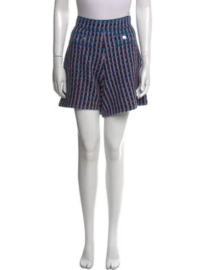 Pre-owned Sandro Tweed Pattern Mini Shorts W/ Tags In Black