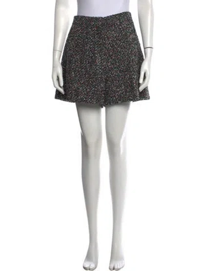 Pre-owned Sandro Tweed Pattern Mini Shorts W/ Tags In Black