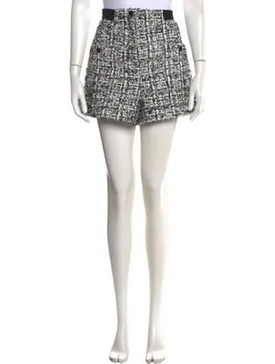 Pre-owned Sandro Tweed Pattern Mini Shorts W/ Tags In Black/metallic