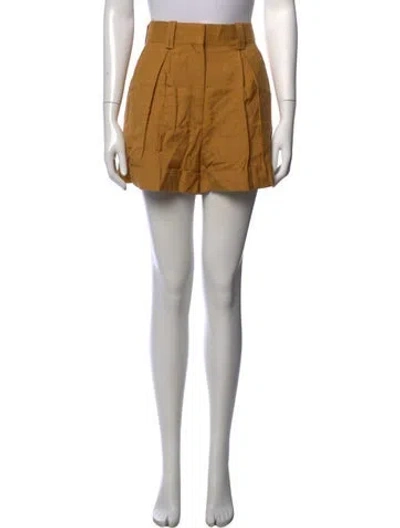 Pre-owned Sandro Tweed Pattern Mini Shorts W/ Tags In Yellow