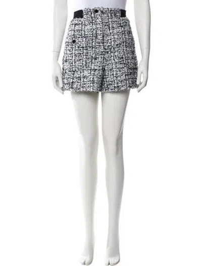 Pre-owned Sandro Tweed Pattern Mini Shorts In White