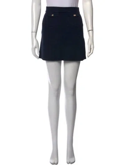 Pre-owned Sandro Tweed Pattern Mini Skirt In Black