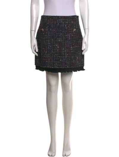 Pre-owned Sandro Tweed Pattern Mini Skirt In Black/white