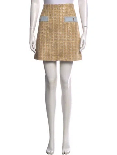 Pre-owned Sandro Tweed Pattern Mini Skirt In Metallic/neutrals