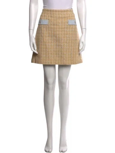 Pre-owned Sandro Tweed Pattern Mini Skirt In Metallic/neutrals
