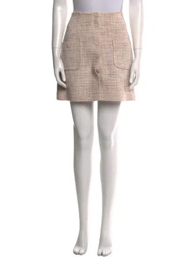 Pre-owned Sandro Tweed Pattern Mini Skirt In Neutral