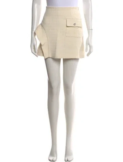 Pre-owned Sandro Tweed Pattern Mini Skirt In Neutral