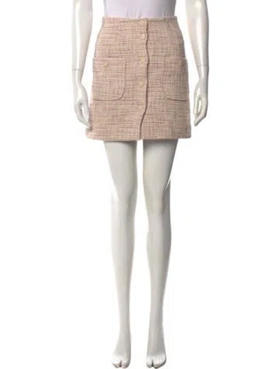 Pre-owned Sandro Tweed Pattern Mini Skirt In Neutral