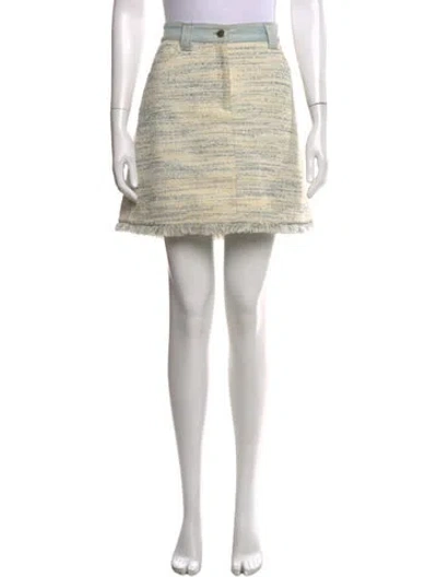 Pre-owned Sandro Tweed Pattern Mini Skirt In Neutrals