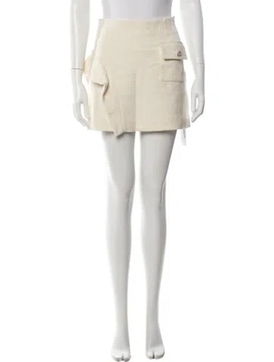 Pre-owned Sandro Tweed Pattern Mini Skirt In Neutrals