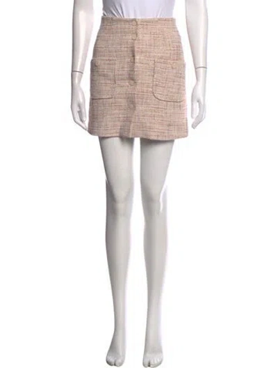 Pre-owned Sandro Tweed Pattern Mini Skirt In Neutrals