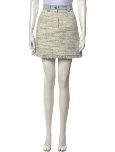 Pre-owned Sandro Tweed Pattern Mini Skirt In Neutrals