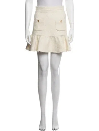 Pre-owned Sandro Tweed Pattern Mini Skirt In Neutrals