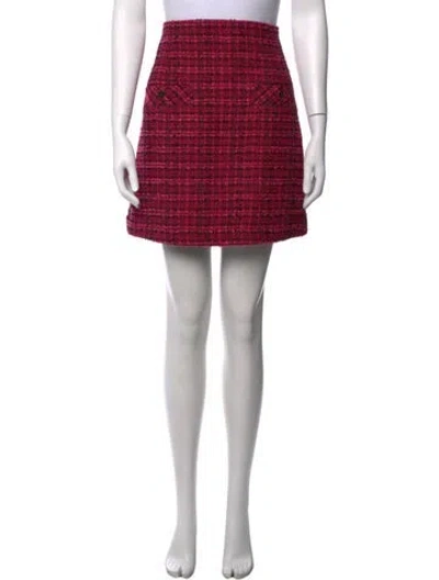 Pre-owned Sandro Tweed Pattern Mini Skirt In Pink