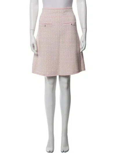 Pre-owned Sandro Tweed Pattern Mini Skirt In Pink