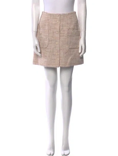 Pre-owned Sandro Tweed Pattern Mini Skirt W/ Tags In Neutral