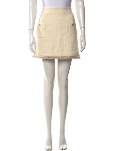 Pre-owned Sandro Tweed Pattern Mini Skirt W/ Tags In Neutral
