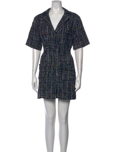 Pre-owned Sandro Tweed Pattern V-neck Sweater