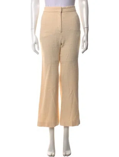 Pre-owned Sandro Tweed Pattern Wide Leg Pants In Neutrals