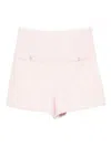 Sandro Sequin Check Tweed Shorts In Pink