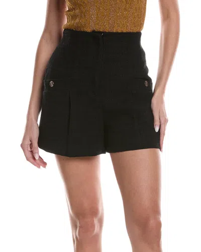 Sandro Twill Shorts In Navy Blue Polyester