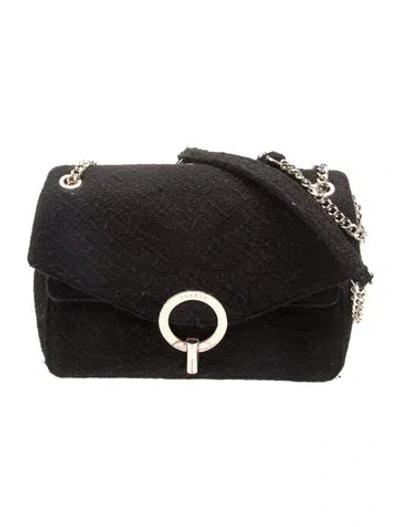 Pre-owned Sandro Tweed Shoulder Bag In Black