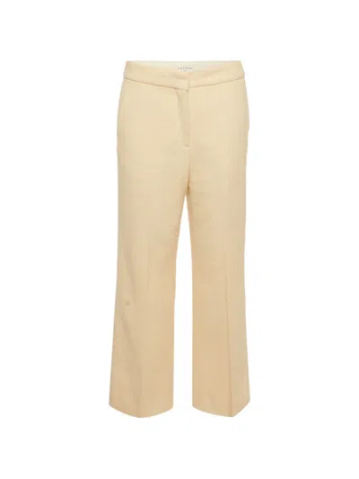 Pre-owned Sandro Tweed Straight-leg Trousers In Neutral