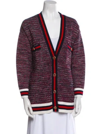 Pre-owned Sandro Tweed Striped Sweater In Multi