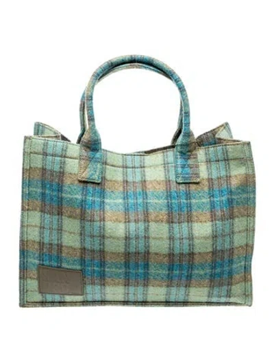 Pre-owned Sandro Tweed Top Handle Bag In Blue