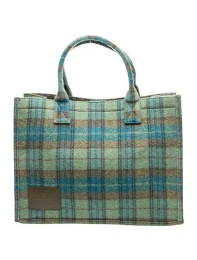 Pre-owned Sandro Tweed Top Handle Bag In Green