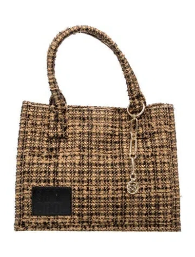 Pre-owned Sandro Tweed Tote In Brown