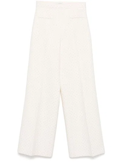 Sandro Tweed Trousers In White